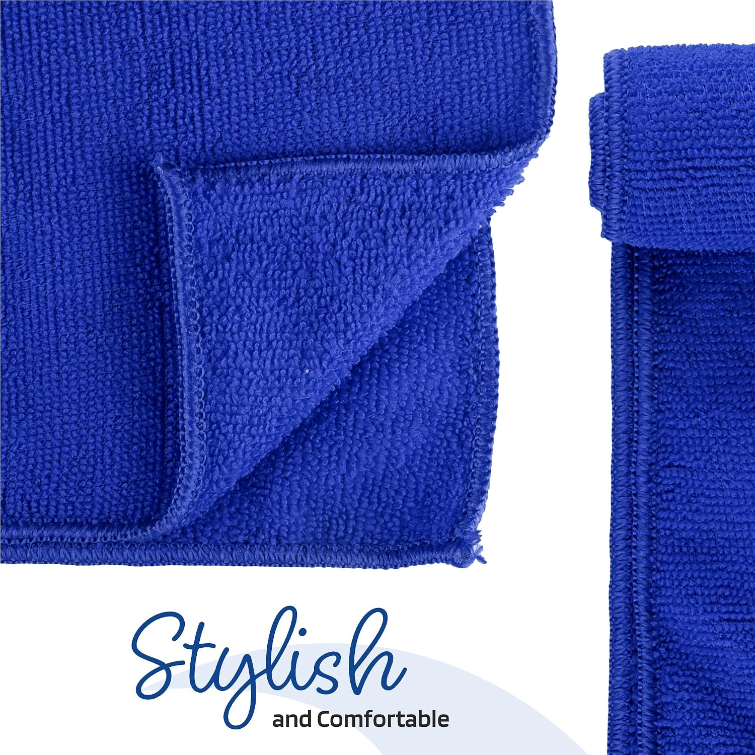 Kuber Industries Super Absorbent & Reusable Microfibre Face Towel 900 Gsm (Plain Royal Blue) - Pack Of 6
