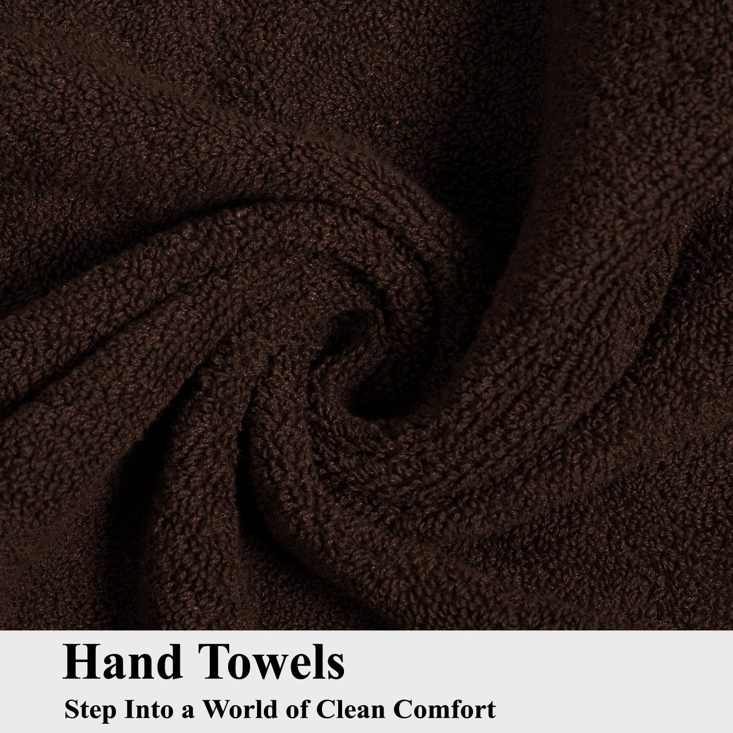 Fresh From Loom Luxury Fur Collection Hand Towel 500 Gsm Napkins Cotton High Absorbency Double Stitched Size (Brown) - Set Of 4