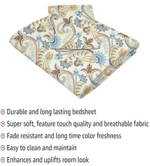 Cotton Bedsheet For King Size With 2 Pillow Cover (90 X 90 Inches) Multicolor | Long-Lasting & Luxuriously Soft | 210 Thread Count Bedsheet