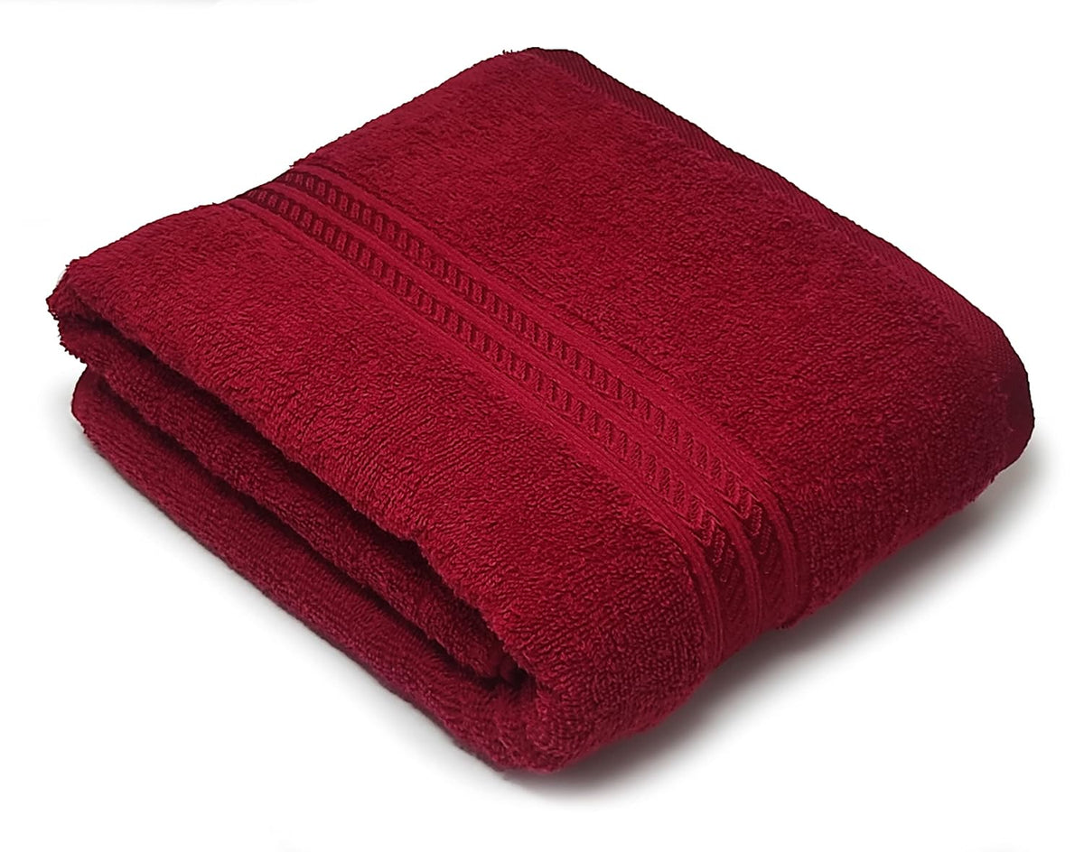 Lukzer Soft 100% Cotton Light Weight Super Absorbant Bath Towel 600 Gsm (Red)