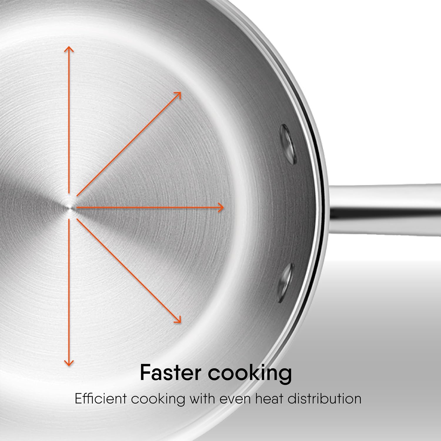 Artisan Triply Stainless Steel Fry Pan With Lid | Induction Base Frying Pan - 0.9 Liters, 18 Cm