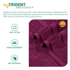 Mytrident Indulgence Collection Hand Towel 400 Gsm | 100% Cotton For Men & Women Hand Towel - Grape Wine (Pack Of 2)