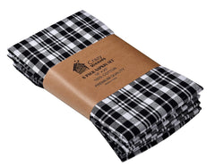 Crazyweaves Crazy Weaves Cotton Hand Towel 400 Gsm | Lunch Box Towels Daily Use 100% Pure Cotton Towel | Pack Of 4 (Black White)