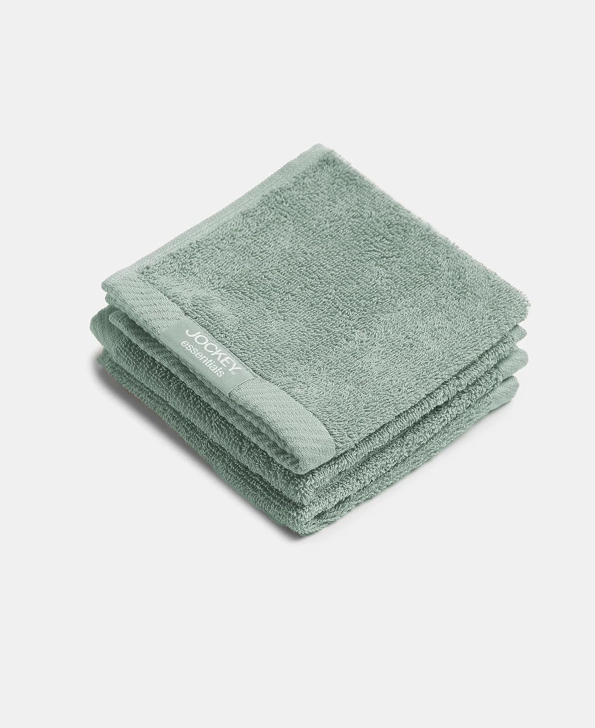 Jockey T301 Men'S Cotton Terry Ultrasoft & Durable Solid Face Towel 600 Gsm (Pack Of 3) - Sage
