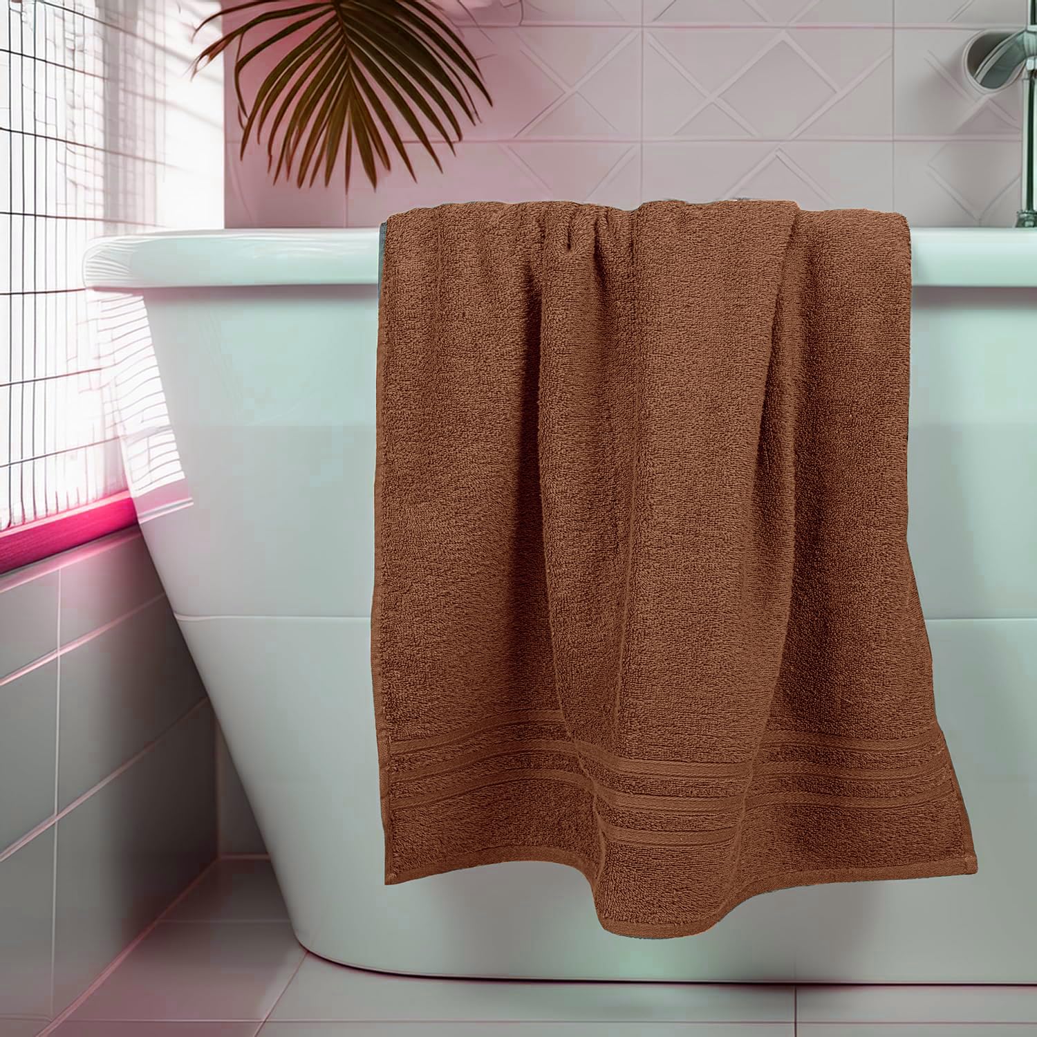 Swaursaha Premium Cotton Bath Towel 600 Gsm | Ultra Soft, Quick Dry, Super Absorbent Towel For Home, Spa, Gym & Travel (Brown)