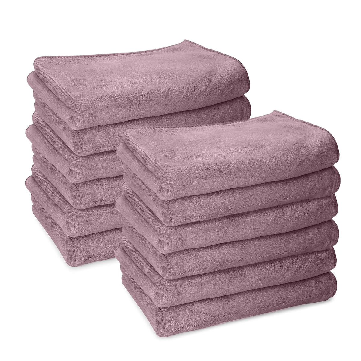Housse Premium Microfiber Face Towel 1700 Gsm | Korean Beauty Ultra Absorbent, Odour-Free, Quick Dry Face Towel (Pack Of 12) - Rose Taupe