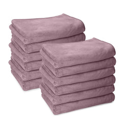 Housse Premium Microfiber Face Towel 1700 Gsm | Korean Beauty Ultra Absorbent, Odour-Free, Quick Dry Face Towel (Pack Of 12) - Rose Taupe