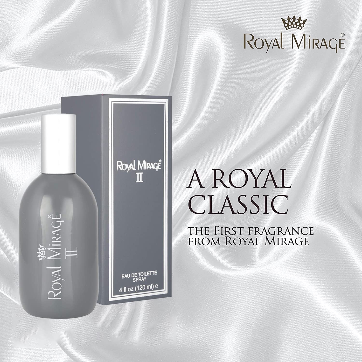 Royal Mirage II Grey Eau De Toilette Spray 120ml 4.0 Fl.oz. Alcohol Free | Men Fragrance