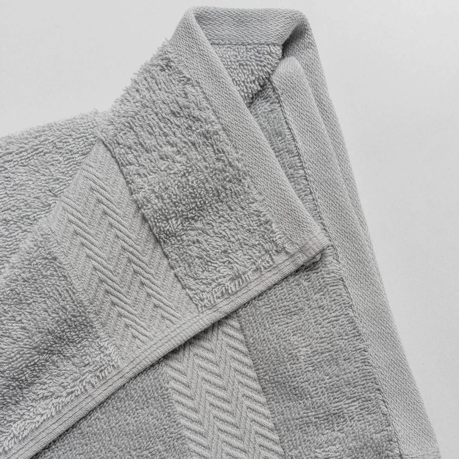 Ddecor Cotton Hand Towel 500 Gsm - Pack Of 2 (Light Gray)