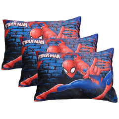 Cotton Marvel Spider Man Print Pillow For Kids, Navy Blue - 12x18 Inches | Super Soft Pillow Filler For Sleeping & Traveling | Easy To Carry - Ideal For Boys & Girls - 3 Pcs