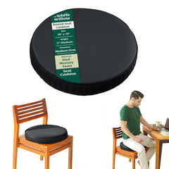 Round Chair Cushion Pad, Memory Foam Car Seat Cushion, Black, Size - 18 Inch | Tailbone, Hip & Back Pain Relief Sitting Pillow - Floor & Office Chair Cushion | Seat Cushion - Set Of 1