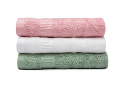 Mush 100% Bamboo Face Towel 500 Gsm | Ultra Soft, Absorbent, Quick Dry Towels For Facewash, Gym, Sports, Travel (Pack Of 3 - Pink, White & Green)