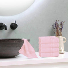 Boutiquo Ultra Soft 100% Cotton Washcloths 1800 Gsm | Contains Face Cloths Compact & Lightweight Multi Purpose Washcloths - Pink (12 Piece)