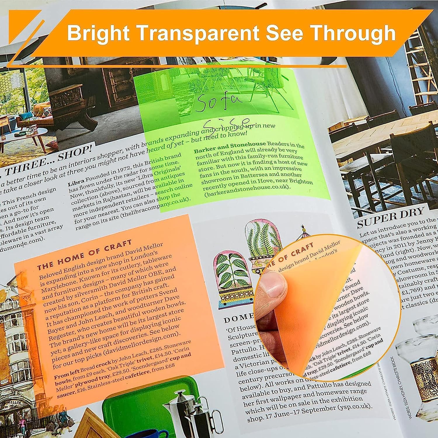 Transparent Self-Adhesive Sticky Notes, Waterproof, White & Pink - 3 X 3 Inch, 100 Pcs