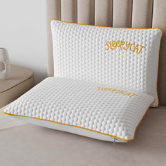 Orthopedic Memory Foam Pillow For Better Shoulder, Neck Support, Standard Size - 25x16 Inches | White, Bamboo Fabric, Bed Pillow, Perfect For Side Sleepers - Set Of 2
