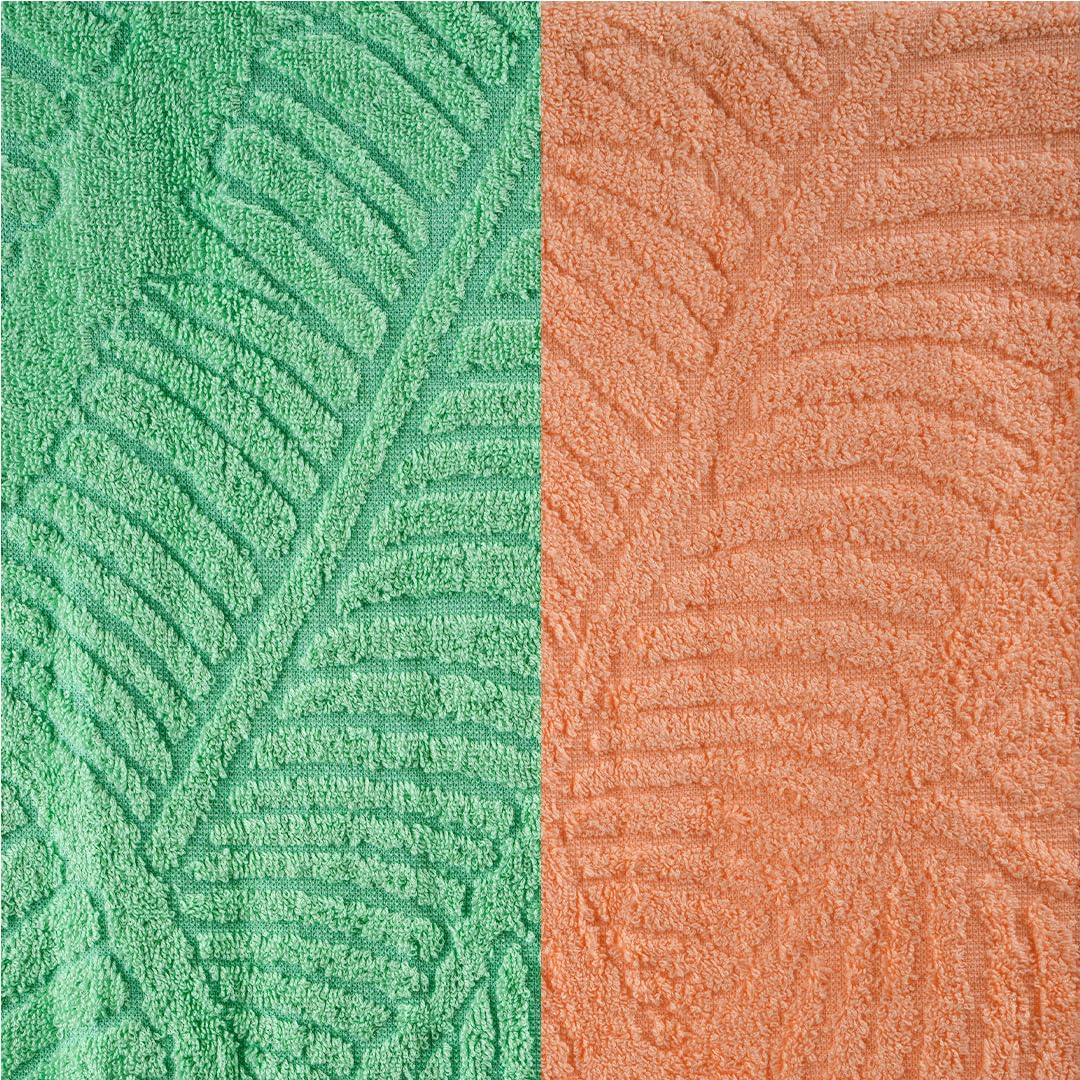 Musa Banana Bath Towels 400 Gsm | Towels With Free Bag Terry Towels Large Size | Super Soft & Super Absorbent (Peach Fuzz + Ming Green) Pack Of 2