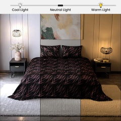 Bedsheet For Super King Size Bed With 2 Matching Pillow Cover - 108 X 108 Inches, Black | Ideal For Healthy Skin & Hair | 100% Premium Fabric Is Lightweight, Soft & Comfortable