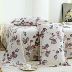 Bedsheet For Double Bed Cotton With 2 Pillow Covers, White & Mauve - Queen Size 88 X 100 Inches | 190 Thread Count - Ideal For Festive Occasions