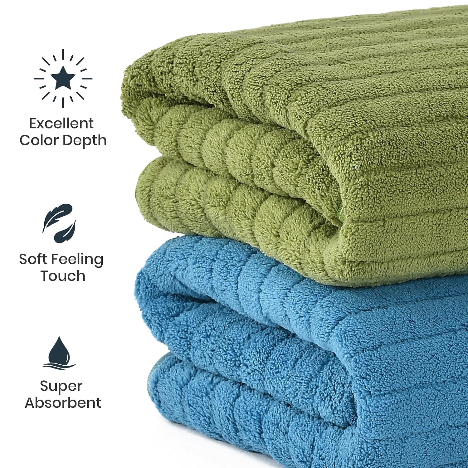 Urbanleaf Stripe Microfiber Hand Towels 170 Gsm | Gym & Workout Towels Pack Of 2 (Multicolor 5)