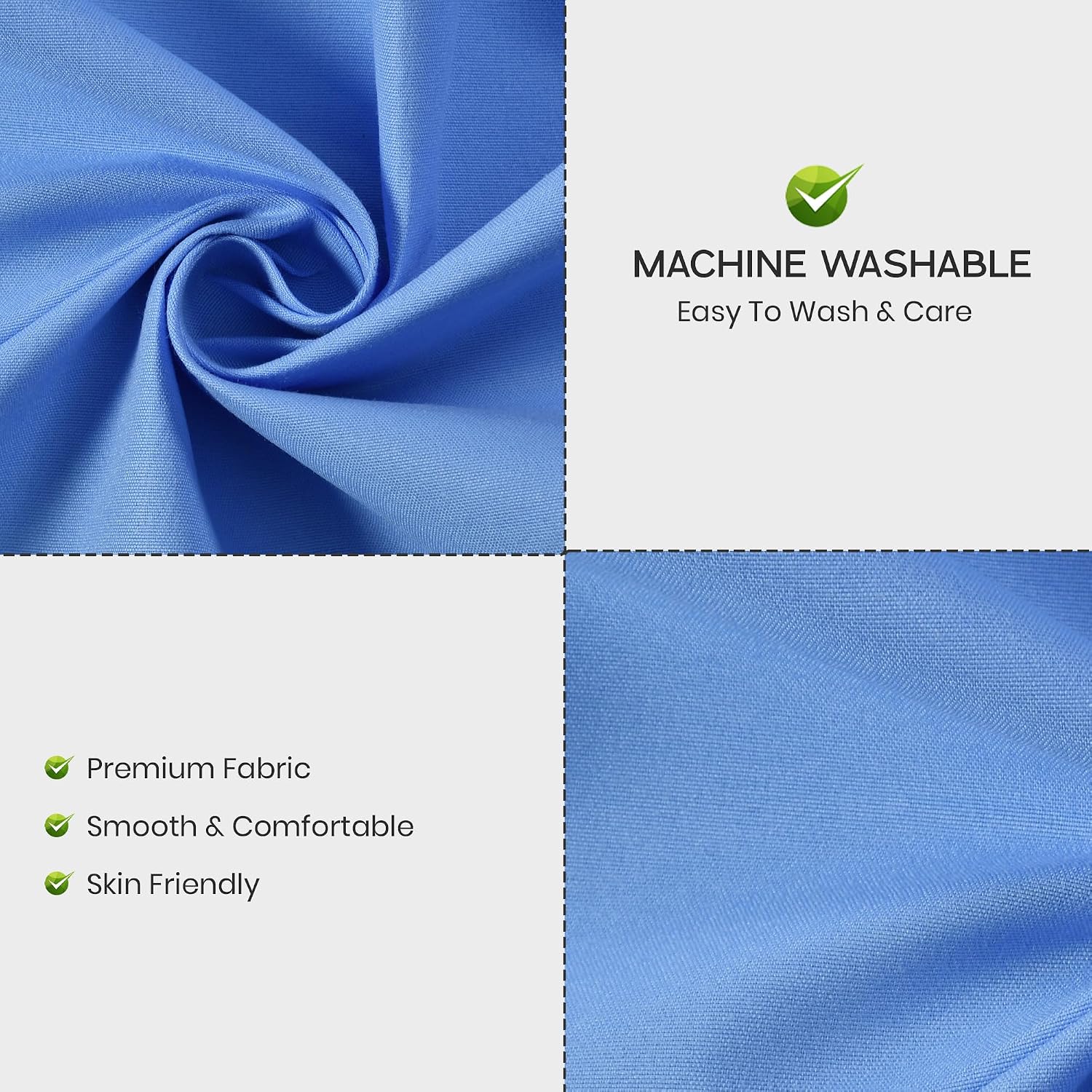 Queen Size Solid Plain Bedsheet Set Includes 2 Pillow Covers - 90 X 95 Inches, Sky Blue | Exceptional Softness & Breathability | Premium Microfiber Material