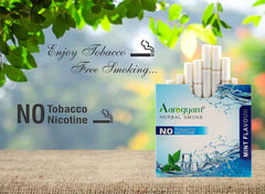 Mint Flavored Cigarette For Relieve Stress & Mood Enhance - 10 Sticks In Each Packet, Pack Of 10 | No Bad Smell, Non Addictive, No Harmful - Tobacco & Nicotine Free