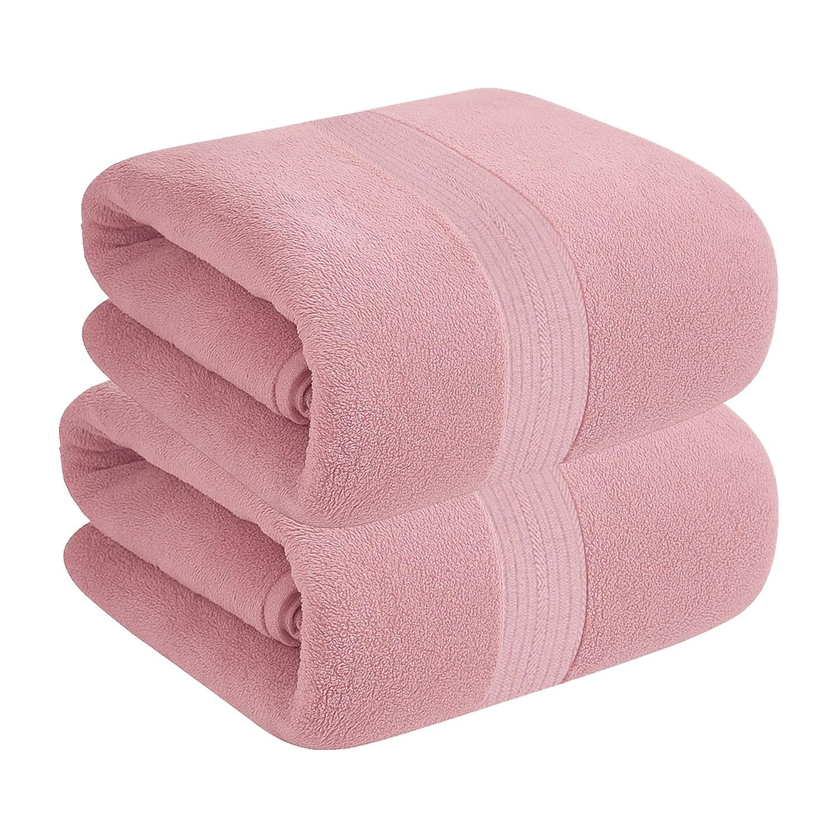 House Of Terry 100% Cotton Bath Towel 1000 Gsm | Quick Dry, Soft & Absorbent, Fade-Resistant, Skin-Friendly, For Men & Women Towel (Baby Pink) - Pack Of 2