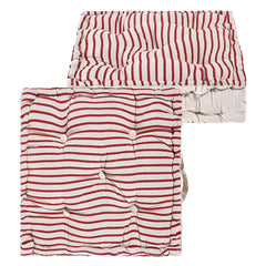 Cotton Chair Cushions Pillow For Sitting, Back Rest, Lining Print - Maroon | Chair Pad For Office Work & Posture Support | Furniture Cushion, Lightweight & Portable, Long Lasting - Pack Of 2