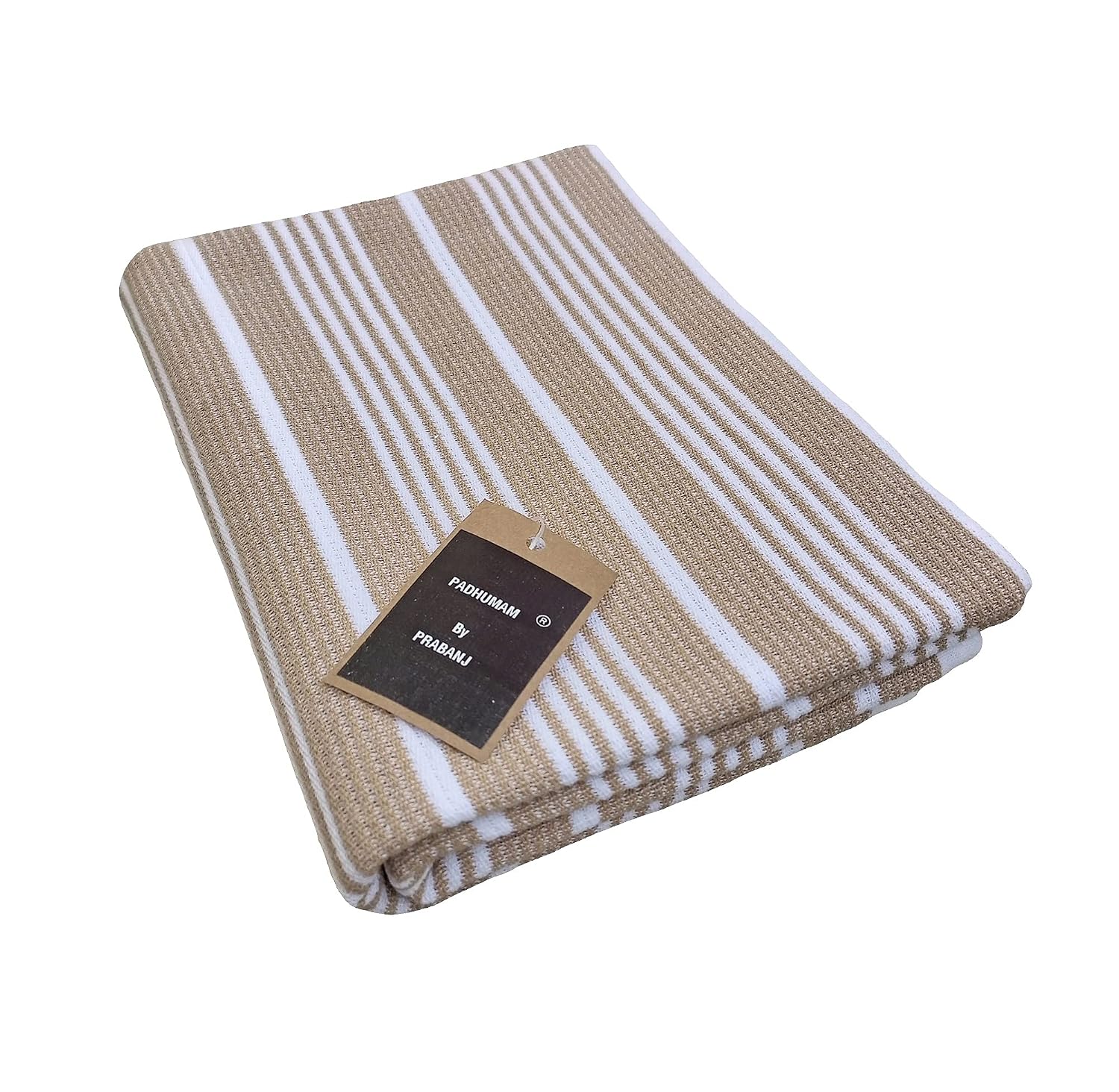 Padhumam Cotton Bath Towels 900 Gsm (Brown & Beige) - Pack Of 2