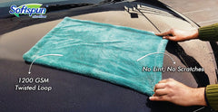 Softspun Microfiber Cloth Towel 400 Gsm | Extra Thick Microfiber Cleaning Cloths Perfect For Bike, Auto, Cars Both Interior & Exterior (Aqua Blue)- Pack Of 1