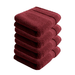 100% Cotton Hand Towels 600 Gsm | Super Soft, Absorbent, Quick Dry Hand Towel For Gym & Workout (Maroon, Pack Of 4)