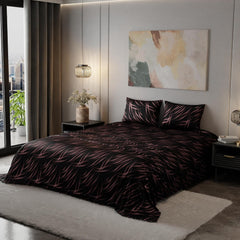 Bedsheet For Super King Size Bed With 2 Matching Pillow Cover - 108 X 108 Inches, Black | Ideal For Healthy Skin & Hair | 100% Premium Fabric Is Lightweight, Soft & Comfortable