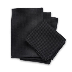 Encasa Xo Kitchen Dish Towels Set 320 Gsm | Waffle Weave & Flat Hand Tea Towel | Quick Drying Reusable Cotton Washcloths | Set Of 4 (Grey Black)