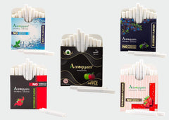 Aarogyam Herbals Tobacco & Nicotine Free Herbal Flavor Cigarette For Relieve Stress - Double Apple, Mint, Blueberry, Watermelon, Strawberry Flavour - Pack Of 5 50 Sticks