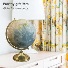 Physical Map Globe 12 Inch For Kids & Student Learning, Home Decor, Office Table, Educational Toy, Gift, Showpiece, For Students Learning, Green, Pack Of 1