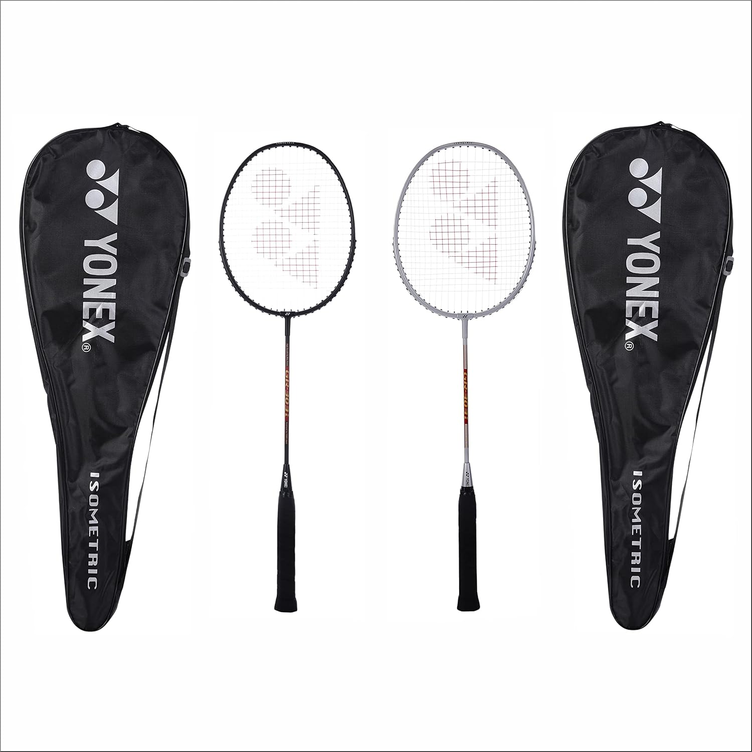 Yonex GR 303i Aluminium Badminton Racquet, Grip Size - 4 1/4 Inches, Colour - Black & Silver, Pack Of 2