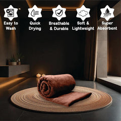 Housse Premium Microfiber Bath Towel 550 Gsm | Extra Large Quick Dry Towels Super Soft Plush | Ultra Absorbent For Home, Swimming, Sports, Travel (Caramel Cafe)