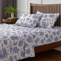 Paisley Dreams Double Bed Bedsheet Set With 2 Pillow Covers Soft & Skin - Size 90 X 100 Inch, White | Wrinkle-Free, Breathable & Easy Care Bedsheet For Daily Use