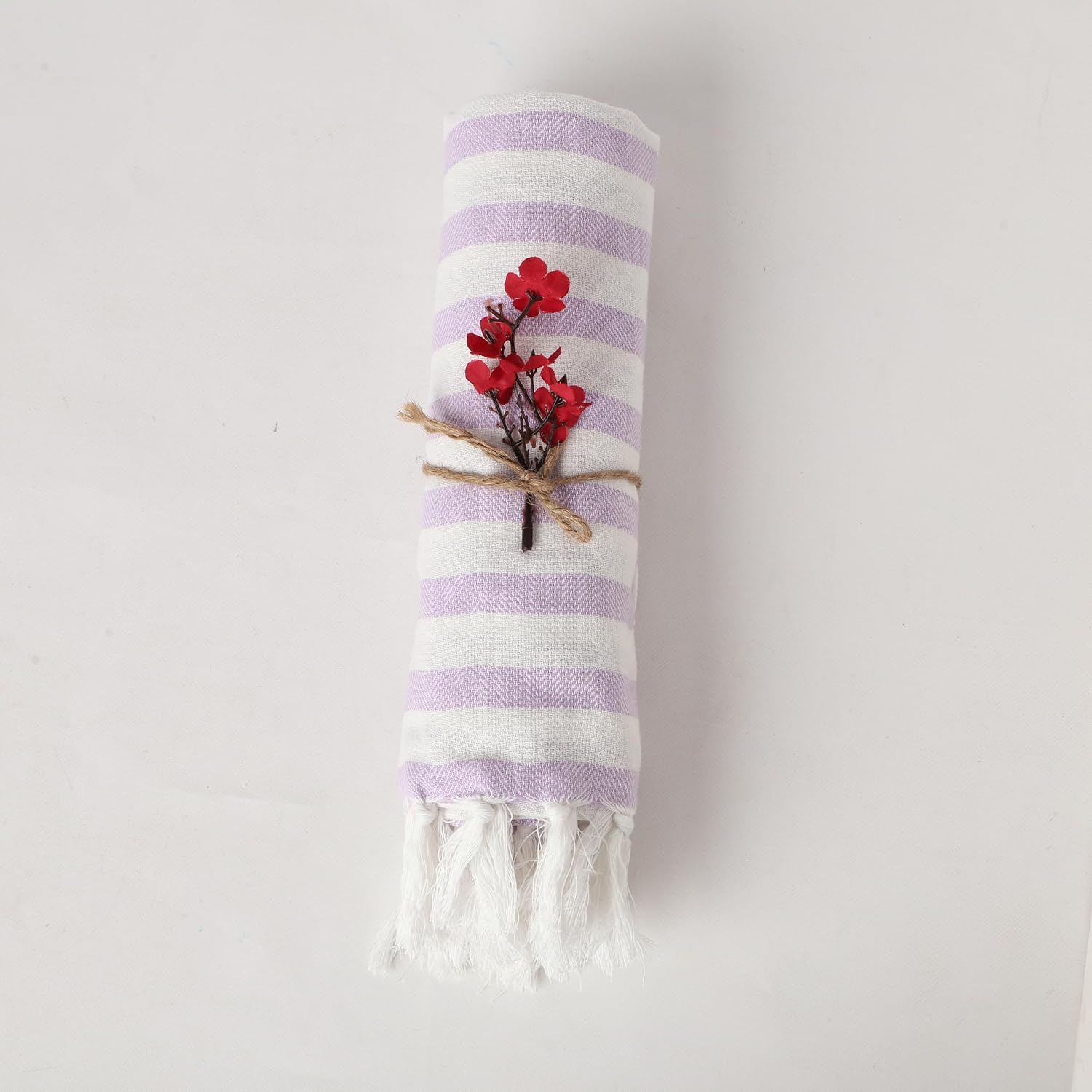 Patvy Bath Towels 240 Gsm | Light Weight Turkish Style Stripe Bath Towels For Men & Women Large Size (Lavender)- Pack Of 1