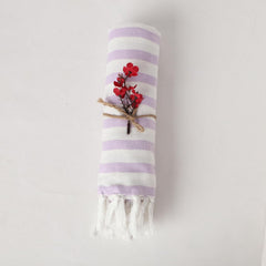 Patvy Bath Towels 240 Gsm | Light Weight Turkish Style Stripe Bath Towels For Men & Women Large Size (Lavender)- Pack Of 1