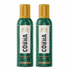 St. John Cobra Real Man Perfume Body Spray 200ml 6.7 Fl.oz. Pack Of 2 | Perfect Birthday Gift For Brother | Long Lasting Perfume