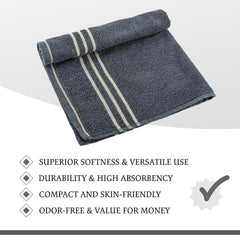 Kuber Industries Soft Cotton Face Towels 1200 Gsm | For Men & Women Easily Washable Pocket Towels & Workout Gym - Dark Grey & Blue (Pack Of 6)
