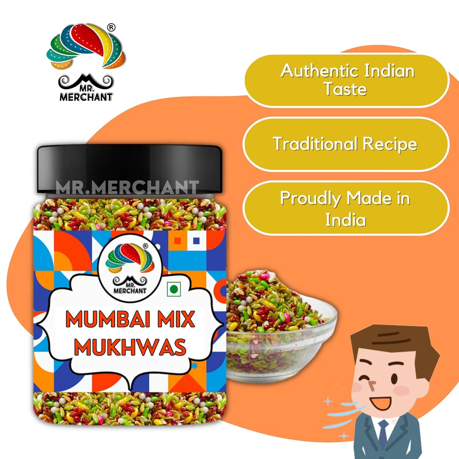 Mr. Merchant Mumbai Mix Mukhwas Mouth Freshener 300gm, | Jar Pack
