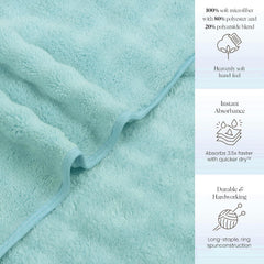 Enrich Homes Microfiber Bath Towels 900 Gsm | Large Size Super Soft Towel For Women & Men (Light Green)- 2 Pcs