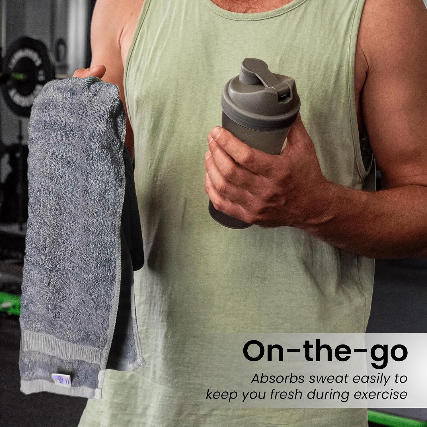 Mush Bamboo 100% Bamboo Hand Towels 1200 Gsm | Ultra Soft, Absorbent & Quick Dry Towel - Pack Of 6 (Grey)