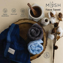 Mush 100% Bamboo Face Towel 500 Gsm | Ultra Soft, Absorbent, & Quick Dry Towels For Facewash, Gym, Travel | Suitable For Sensitive/Acne Prone Skin | Pack Of 3