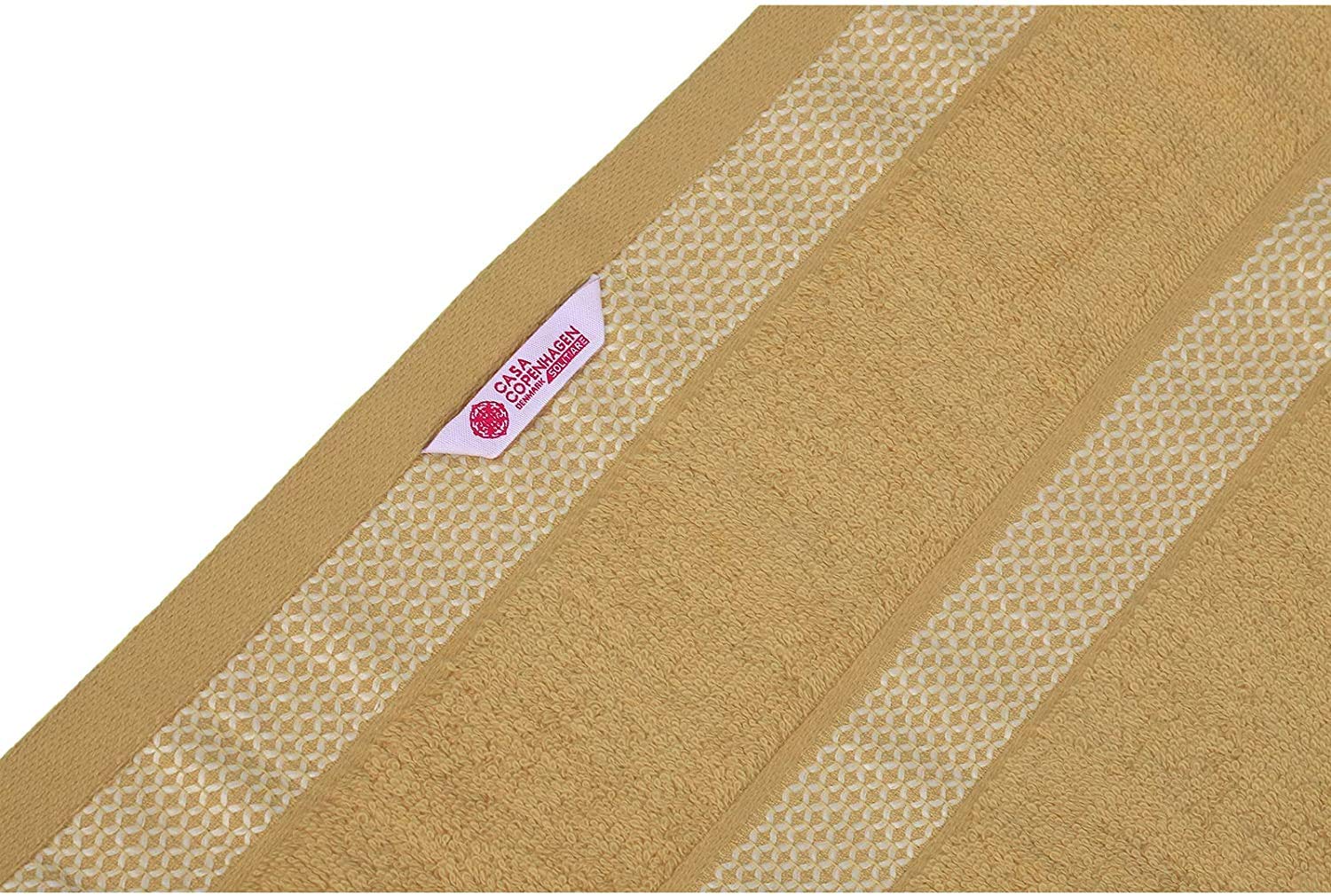 Casa Copenhagen Egyptian Cotton Solitaire Hand Towel 740 Gsm (Beige)- Pack Of 6