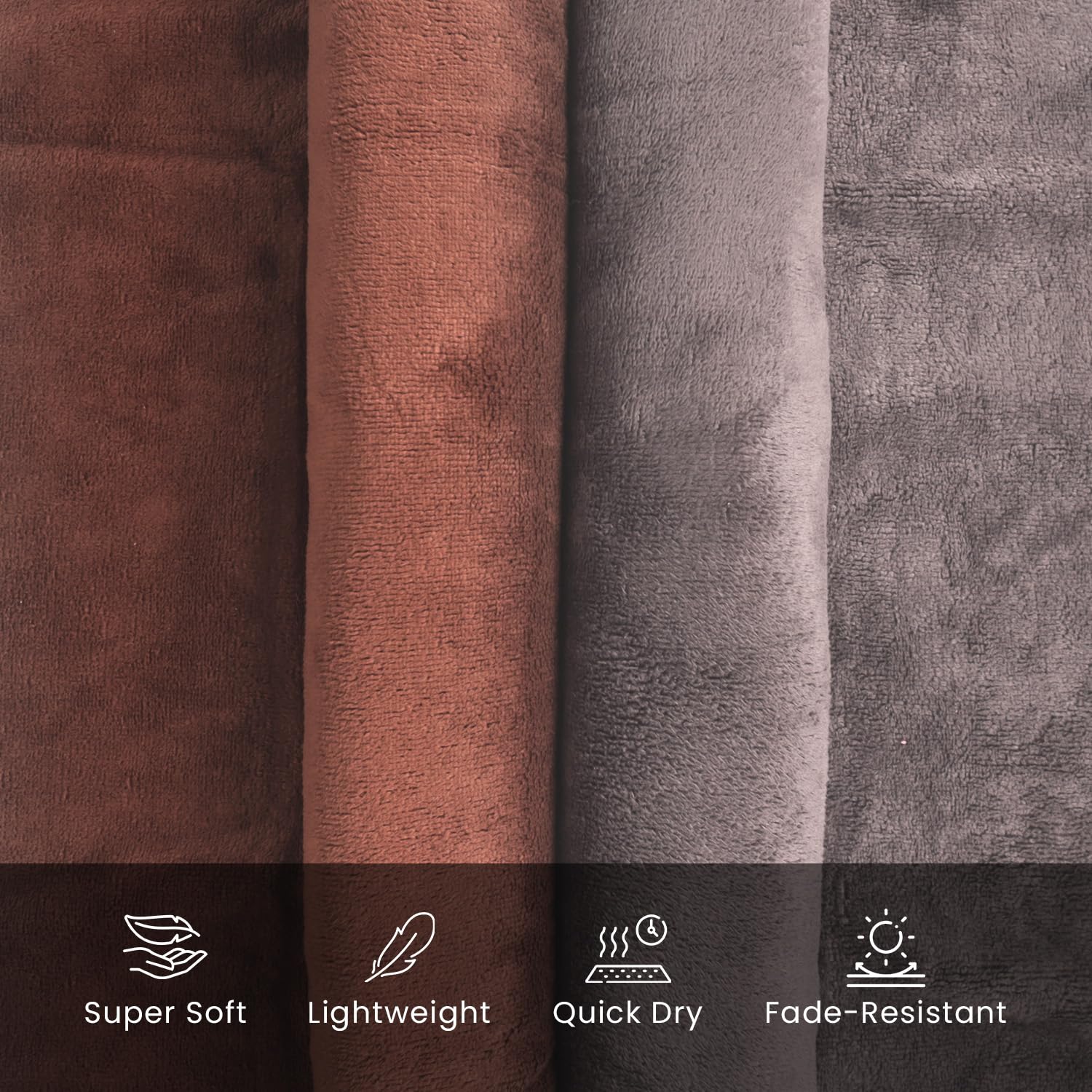 U & U Unique Utilities Microfiber Bath Towels Large Size 400 Gsm | Bath Towel For Unisex | Ultra Absorbent & Quick-Dry Towels (Grey & Brown) - Set Of 2