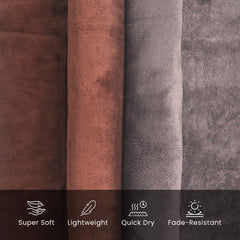 U & U Unique Utilities Microfiber Bath Towels Large Size 400 Gsm | Bath Towel For Unisex | Ultra Absorbent & Quick-Dry Towels (Grey & Brown) - Set Of 2