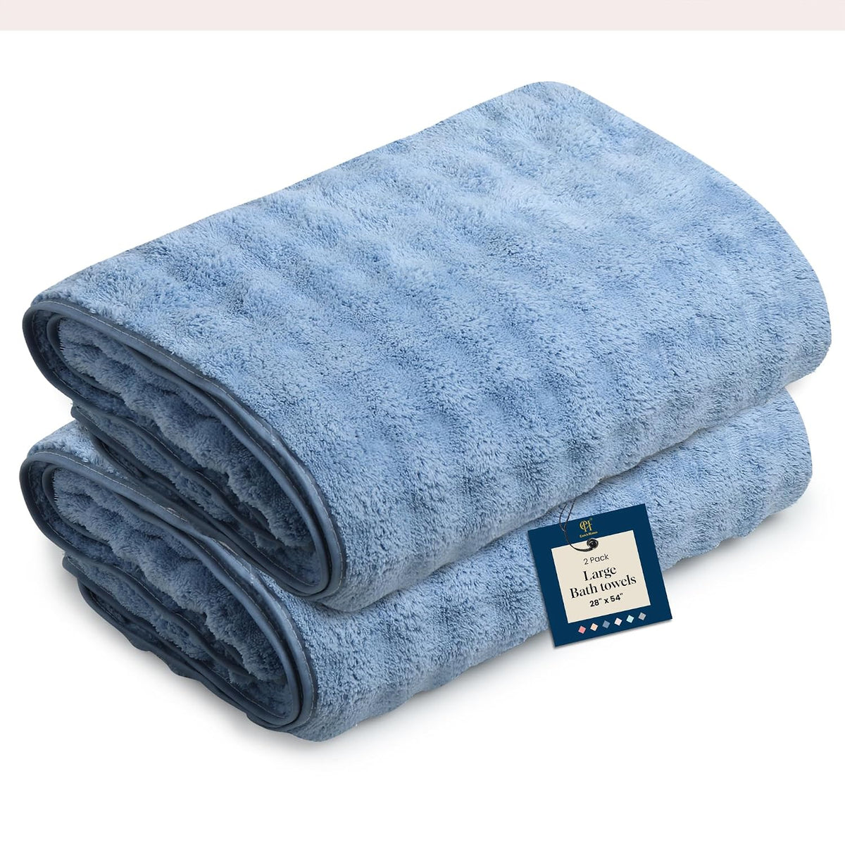 Enrich Homes Microfiber Bath Towels 900 Gsm | Large Size Super Soft Towel For Women & Men (Light Blue)- 2 Pcs