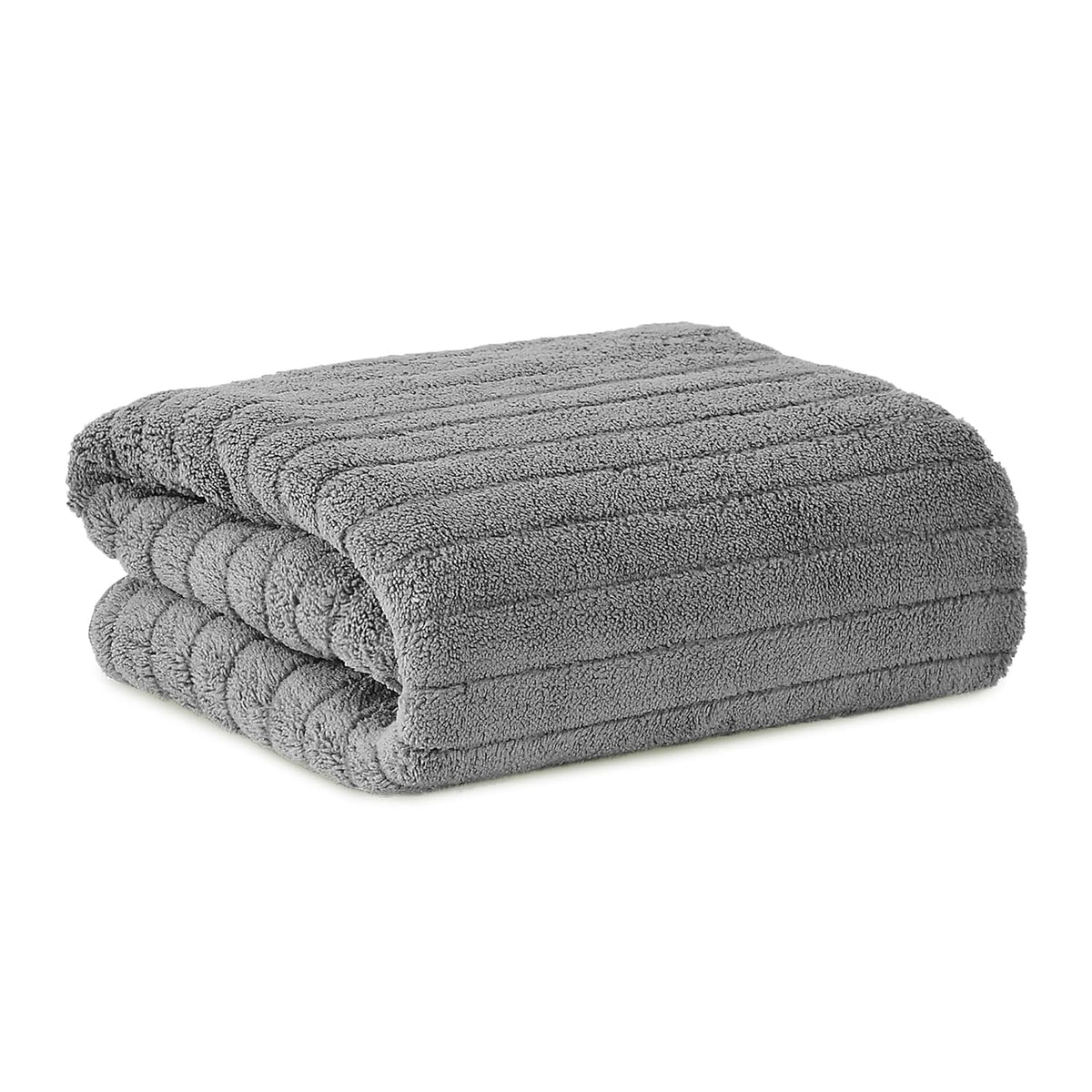 Urbanleaf Microfiber Large Bath Towel 300 Gsm | Quick Dry Super Absorbent For Men & Women (Grey Stripe)